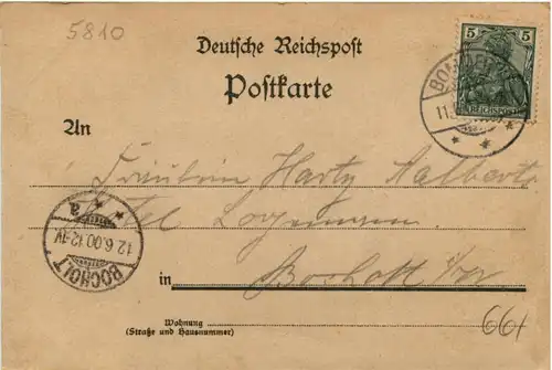 Gruss aus dem Restaurant zur Nachtigal - Bommern - Litho -224732