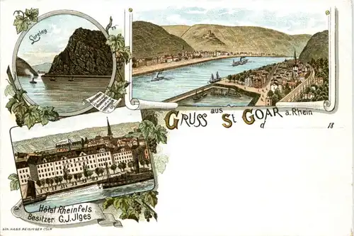 Gruss aus St. Goar - Litho -224752