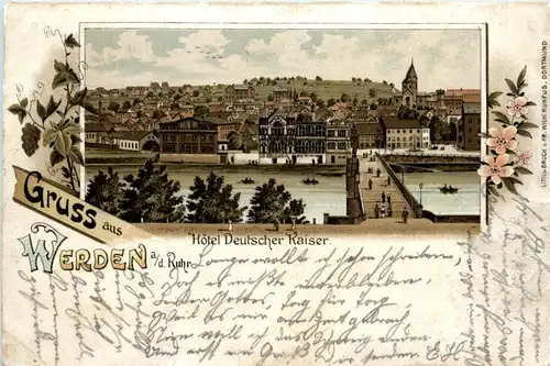 Gruss aus Werden - Hotel Deutscher Kaiser - Litho -224850