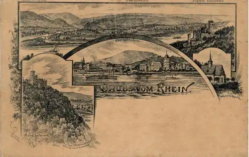 Gruss vom Rhein Lahnstein - Litho -225810