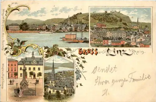 Gruss aus Linz am Rhein - Litho -224726