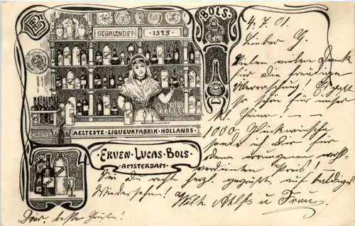Amsterdam - Erven Lucas Bois - Liqueurfabrik - Werbekarte -225700