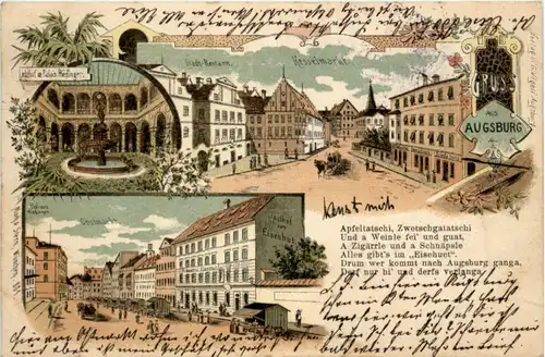 Gruss aus Augsburg - Litho -226442