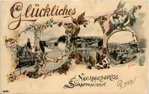 Neujahrsgruss aus Schaffhausen 1900 - Jahreszahl - Litho -226468