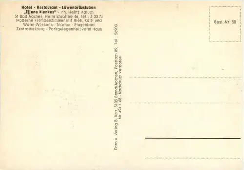 Aachen - Hotel Löwenbräustuben Ejjene Klenkes -224980