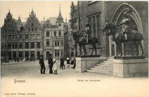 Bremen - Reiter mit Marktplatz -226916