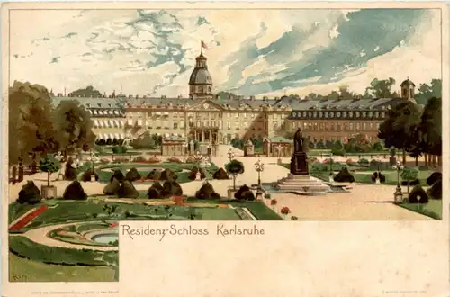 Karlsruhe - Residenz Schloss - Litho -224090