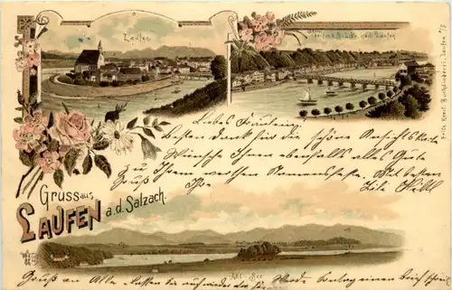 Gruss aus Laufen an der Salzach - Litho -225530