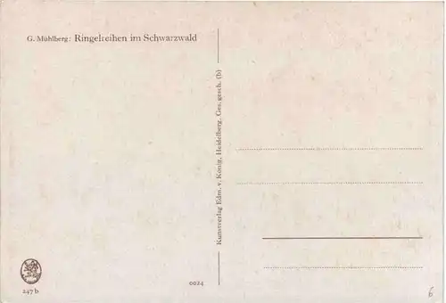 Ringelreihen im schwarzwald - Künstlerkarte G. Mühlberg -224312