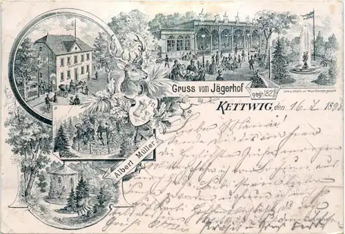 Gruss aus Kettwig - Litho - Bahnpost -226338