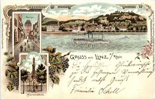 Gruss aus Linz am Rhein - Litho -224722