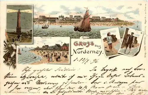 Gruss aus Norderney - Litho 1896 -225594