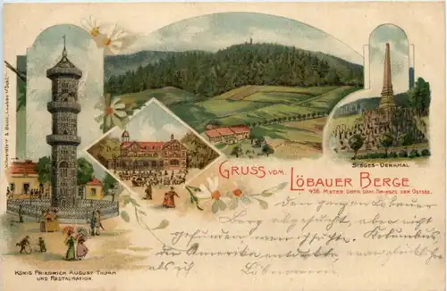 Gruss vom Löbauer Berge - Litho -226248