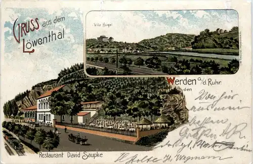 Gruss aus dem Löwenthal - Werden - Litho -226334