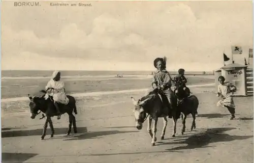 Borkum - Eselreiten am Strand -226382