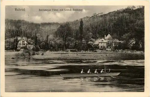 Baldeneyer Fähre mit schloss Baldeney -226796