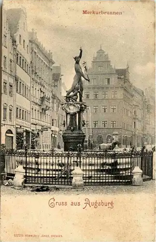 Gruss aus Augsburg - Merkurbrunnen -227858