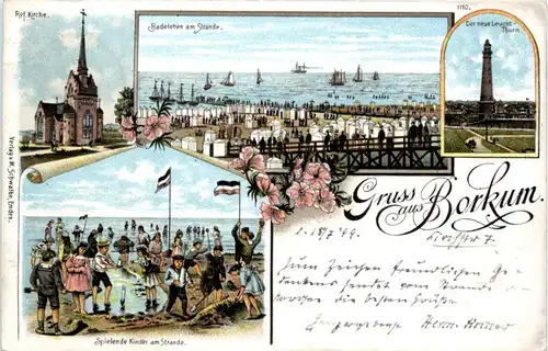 Gruss aus Borkum - Litho -226376