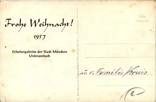 Scheinfeld - Unterambach - Erholungsheim der Stadt München - Frohe Weihnachten 1957 -266626