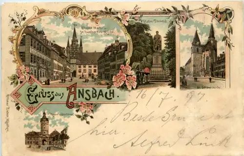 Gruss aus Ansbach - Litho -225762