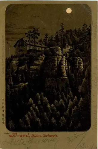 Brand sächs. Schweiz - Litho -227814