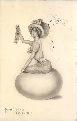 Ostern - Frau mit Hase -227490