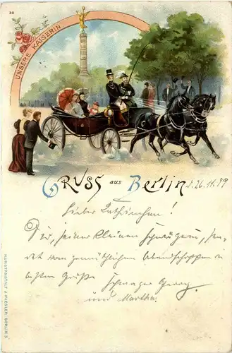 Gruss aus Berlin - Litho - Kutsche -227872