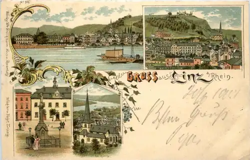 Gruss aus Linz am Rhein - Litho -226324