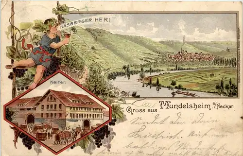 Gruss aus Mundelsheim - Litho -229134