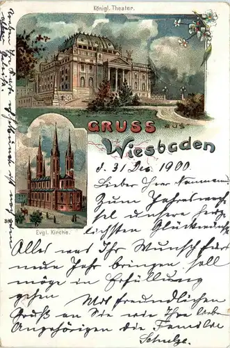 Gruss aus Wiesbaden - Litho -227542