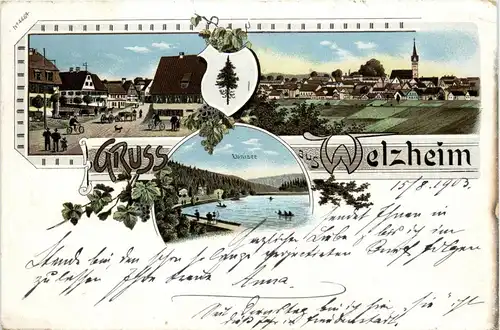 Gruss aus Welzheim - Litho -229064