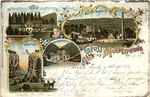 Gruss aus Mägdesprung - Litho - Bahnpost -229302