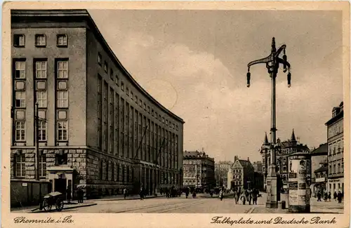 Chemnitz - Falkeplatz und Deutsche Bank -267486