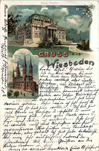 Gruss aus Wiesbaden - Litho -229384