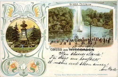 Gruss aus Wiesbaden - Litho -229374