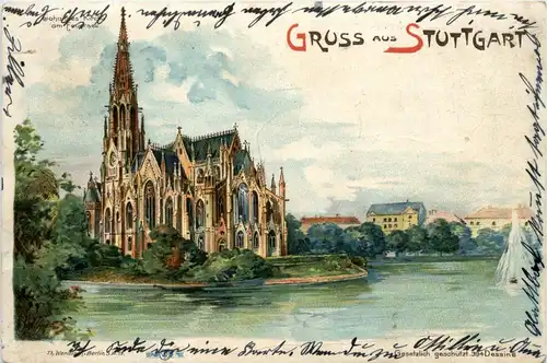 Gruss aus Stuttgart -Litho -229438