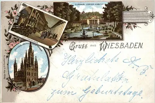 Gruss aus Wiesbaden - Litho -229394