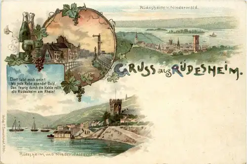 Gruss aus Rüdesheim - Litho -229474