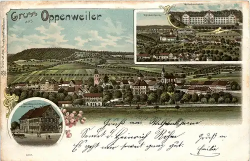 Gruss aus Oppenweiler - Litho -228954