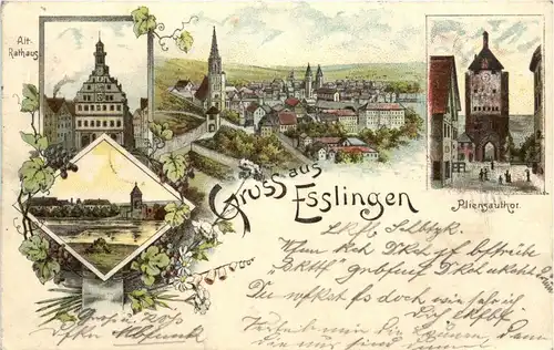 Gruss aus Esslingen - Litho -229840