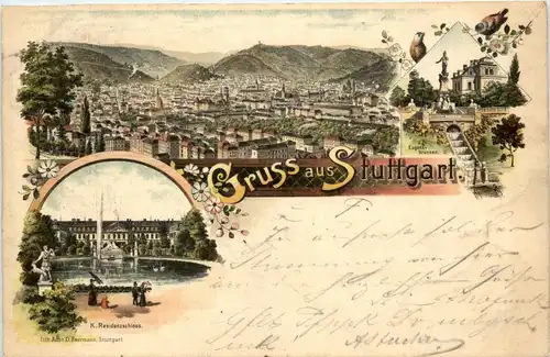 Gruss aus Stuttgart - Litho -229836