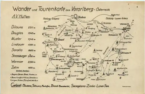 Wanderkarte Vorarlberg -230060