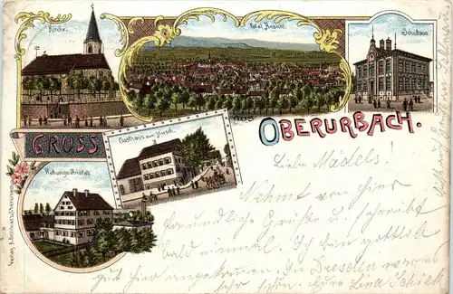 Gruss aus Oberurbach - Litho -229110