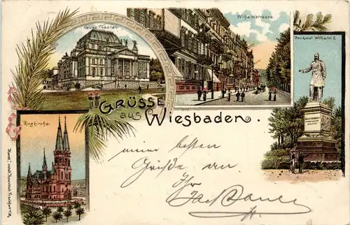 Gruss aus Wiesbaden - Litho -229386