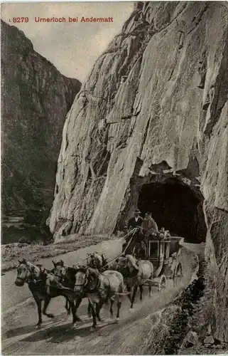 Urnerloch bei Andermatt - Postkutsche -228704