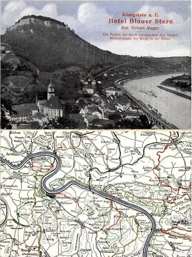 Königstein Elbe - Hotel blauer Stern - Klappkarte -229172