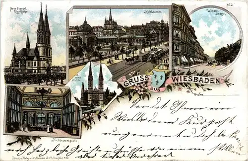 Gruss aus Wiesbaden - Litho -229382