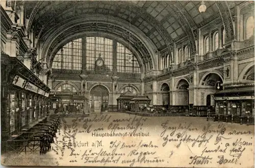 Gruss aus Frankfurt - Hauptbahnhof Vestibul -Litho -229650