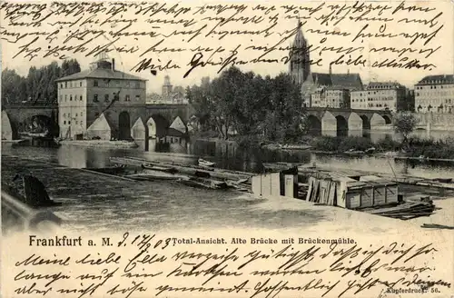 Frankfurt - Alte Brücke mit Brückenmühle -229666