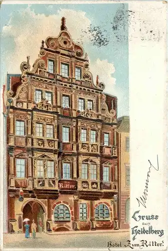 Heidelberg - Hotel zum Ritter - Litho -230428